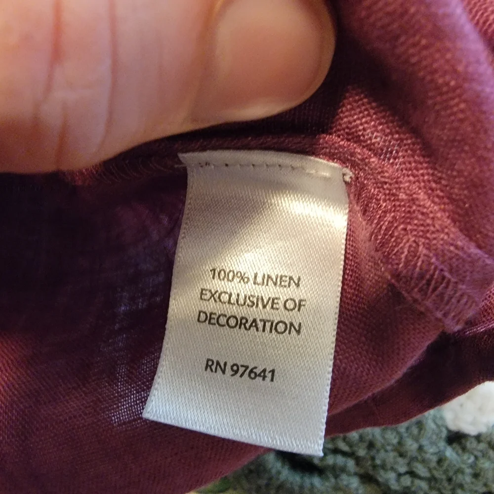 J. Jill 100% Linen Embroidered and Pleated Relaxed Fit Purple Tank Size L - Picture 7 of 8